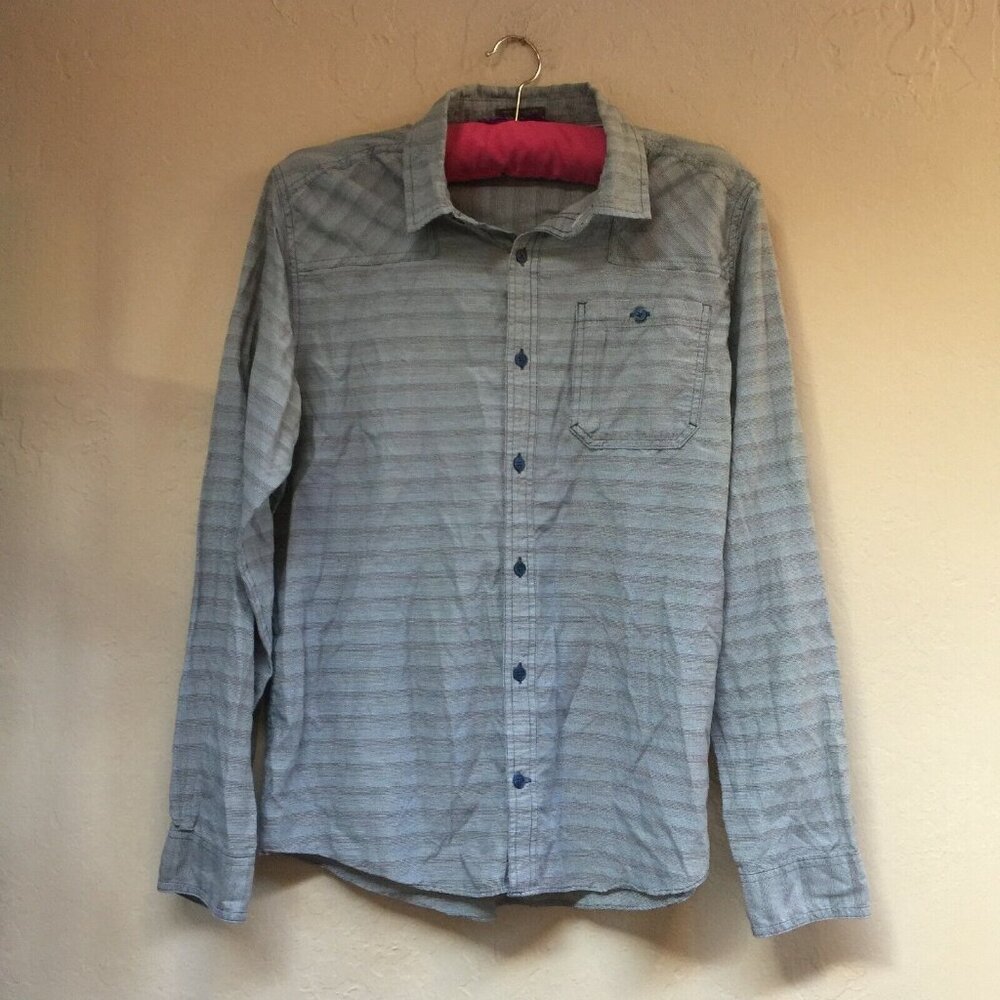 Toad&Co Men's Organic Cotton Blend Houndstooth Plaid Long Sleeve Shirt Medium